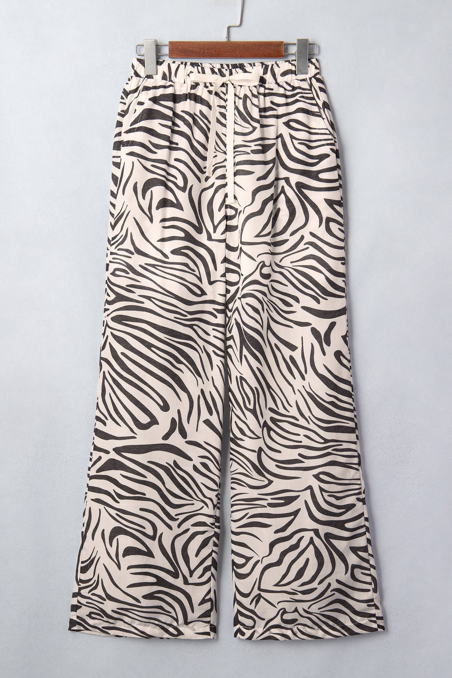 66 Western Zebra High Waist Pocket Shift Pants (S-XL): Multicolour / L