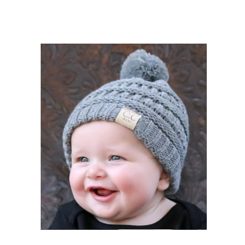 C.C. Beanies Light Melange Beanie with Pom