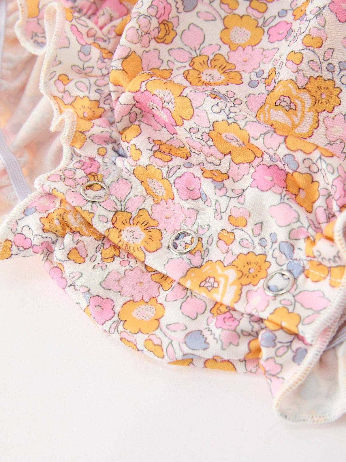Halloween Pumpkin Floral Baby Bubble Romper: 12M