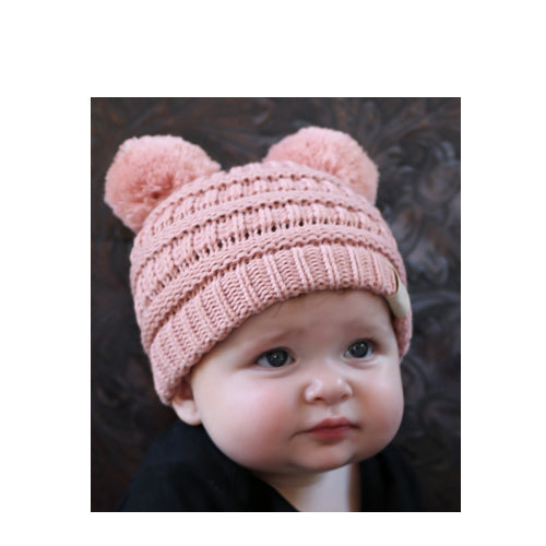 C.C. Beanie Double Pom Beanie Indi Pink