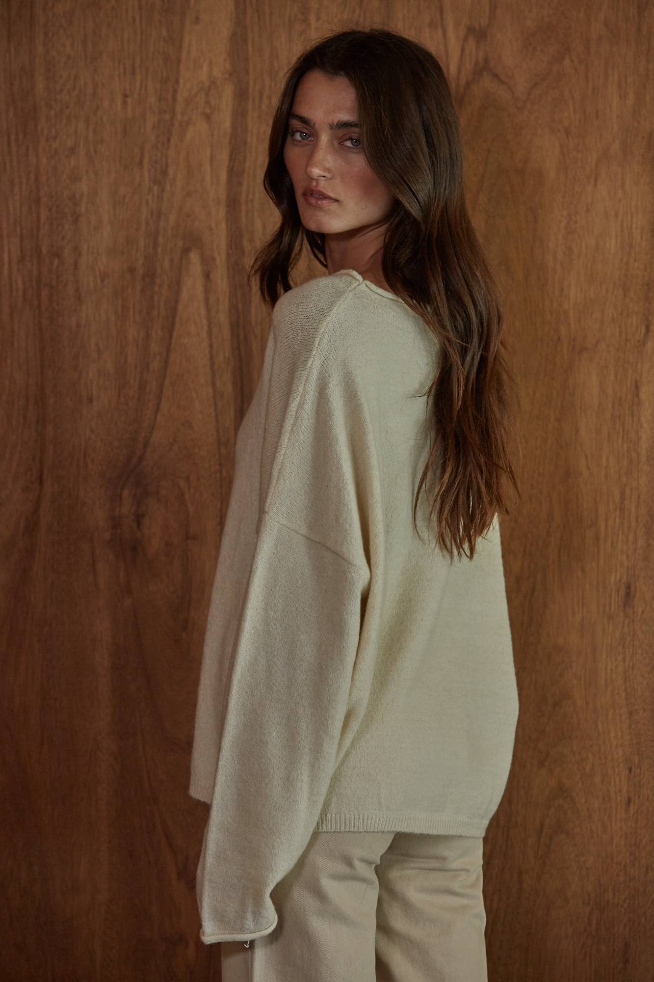 Knit Sweater Graphic Duck Animal Print Pullover: Cream / L