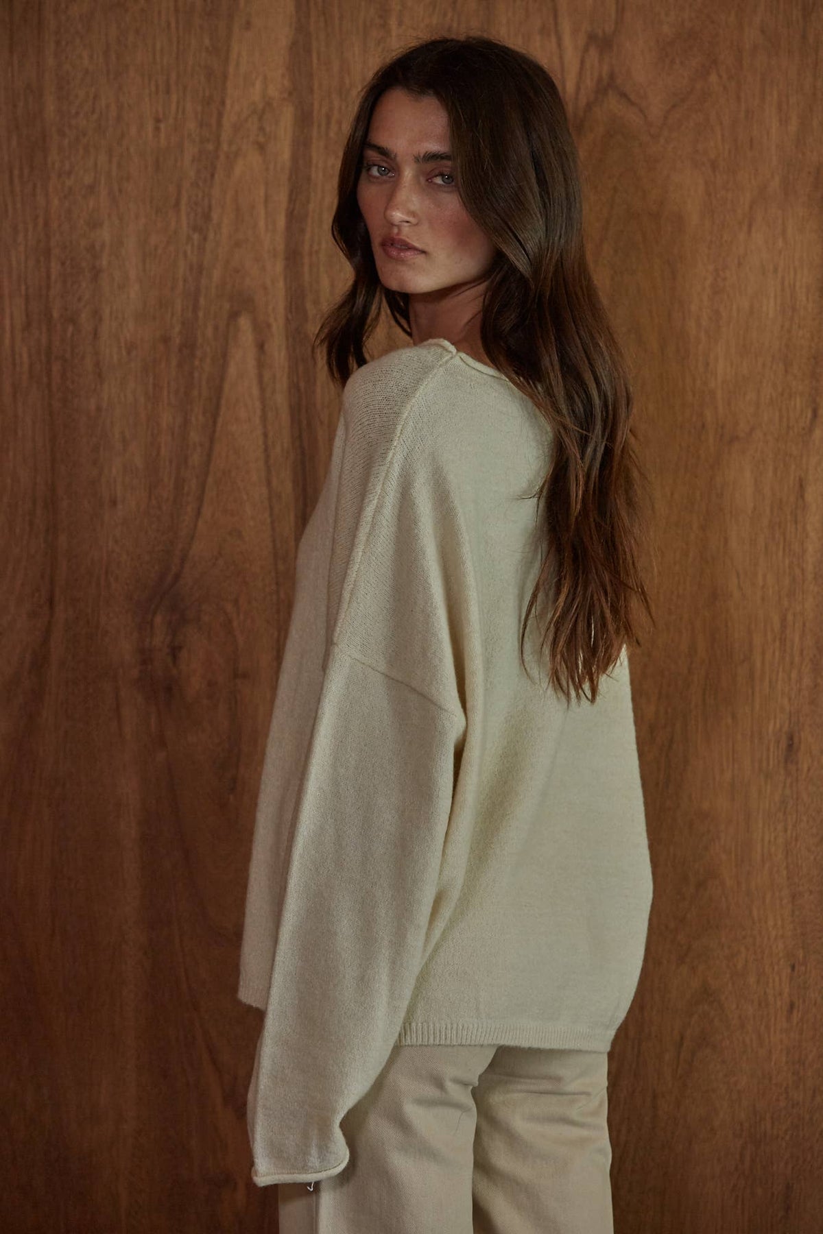 Knit Sweater Graphic Duck Animal Print Pullover: Cream / S