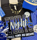 FRIDAY NIGHT LIGHTS BLUE TEE: Black