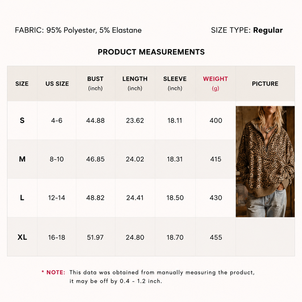 Leopard Print Half Zip Oversized Pullover Sweatshirt: Coffee
