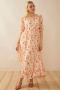 MYRA ~ floral print drop waist dress