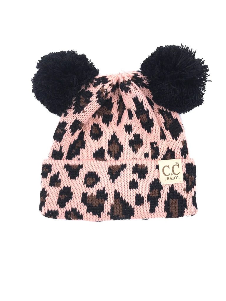 C.C. Beanie Pom Pom Beanie Indi Pink Leopard