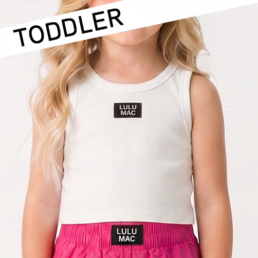 LULU MAC WHITE TODDLER SOLID TANK