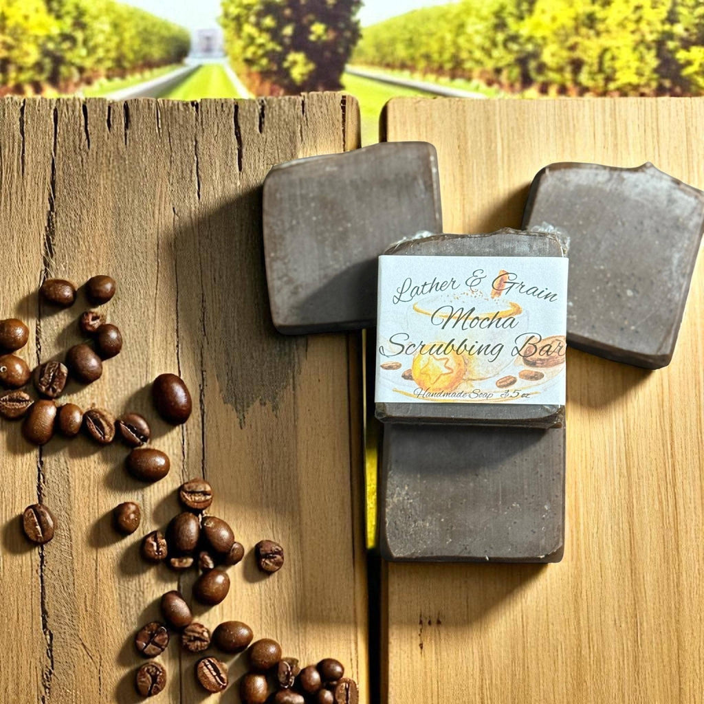 Handmade Mocha Coffee Scrubbing Bar Soap