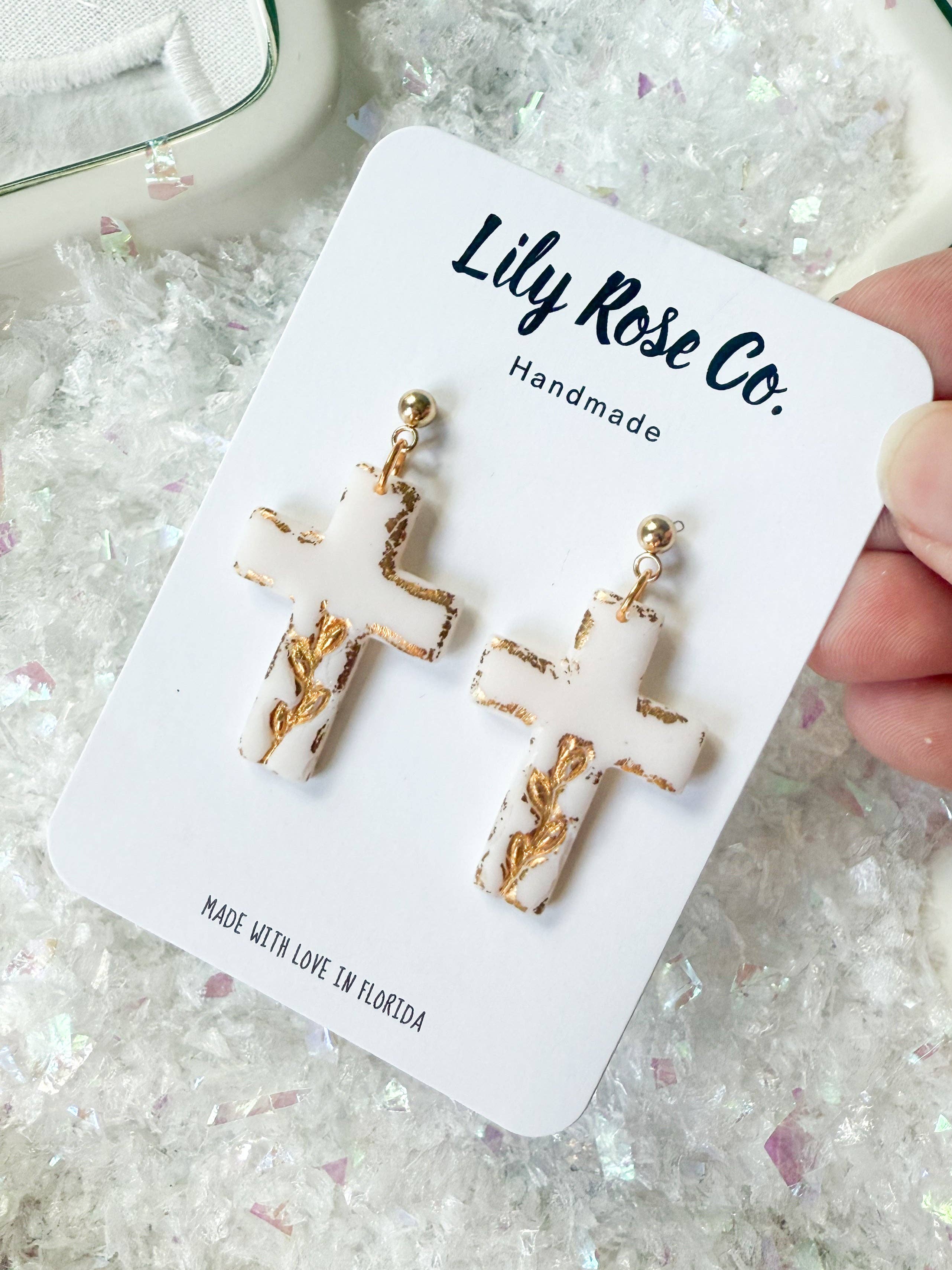 Cross Earrings / Clay earrings / Women’s Earrings