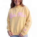 LULU MAC Butter Sweatshirt/Light Pink Script mock neck