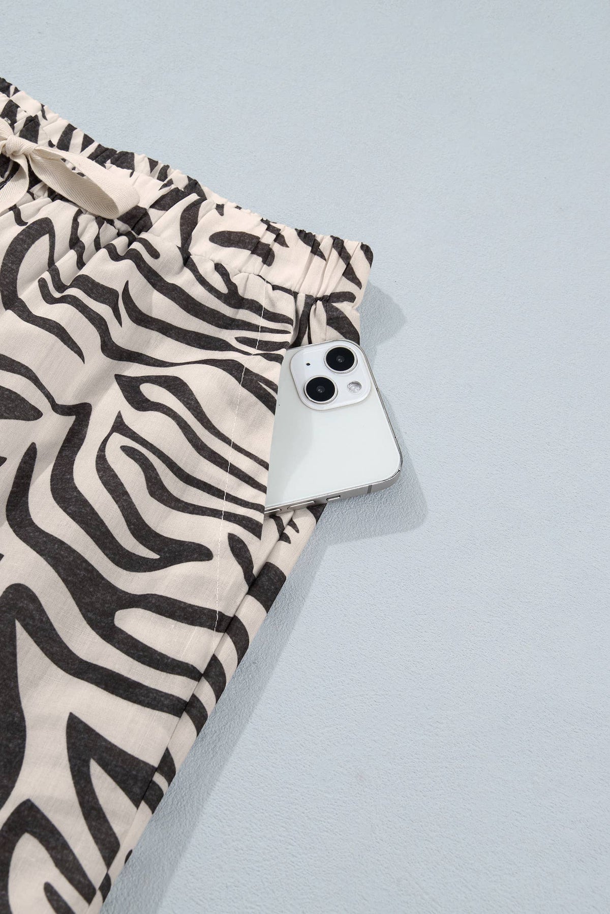 66 Western Zebra High Waist Pocket Shift Pants (S-XL): Multicolour / S