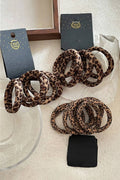 Coffee 5pcs Leopard Elastic Hair Tie Set: