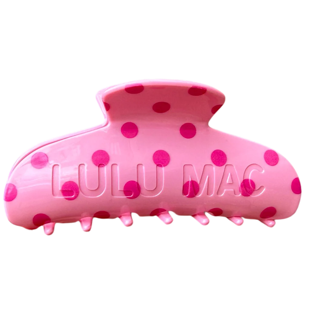 LULU MAC HAIR CLIPS Pink/Hot Pink Dot