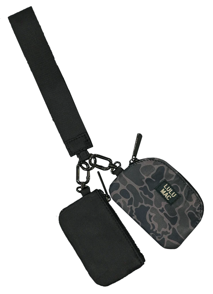 Black Camo/Black Lulu Mac Double Pouch Wristlets