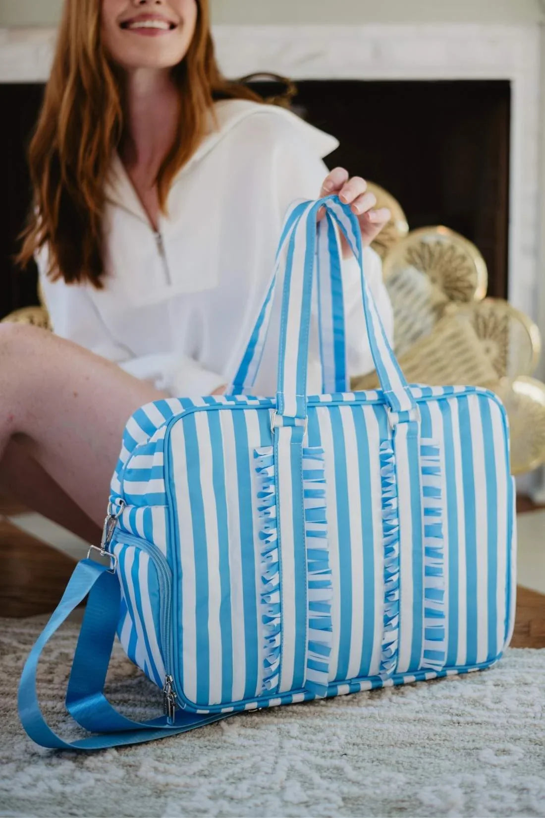 Blue Stripe Women's Duffle Bag