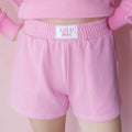 LULU MAC  TERRY CLOTH SHORT-BUBBLEGUM