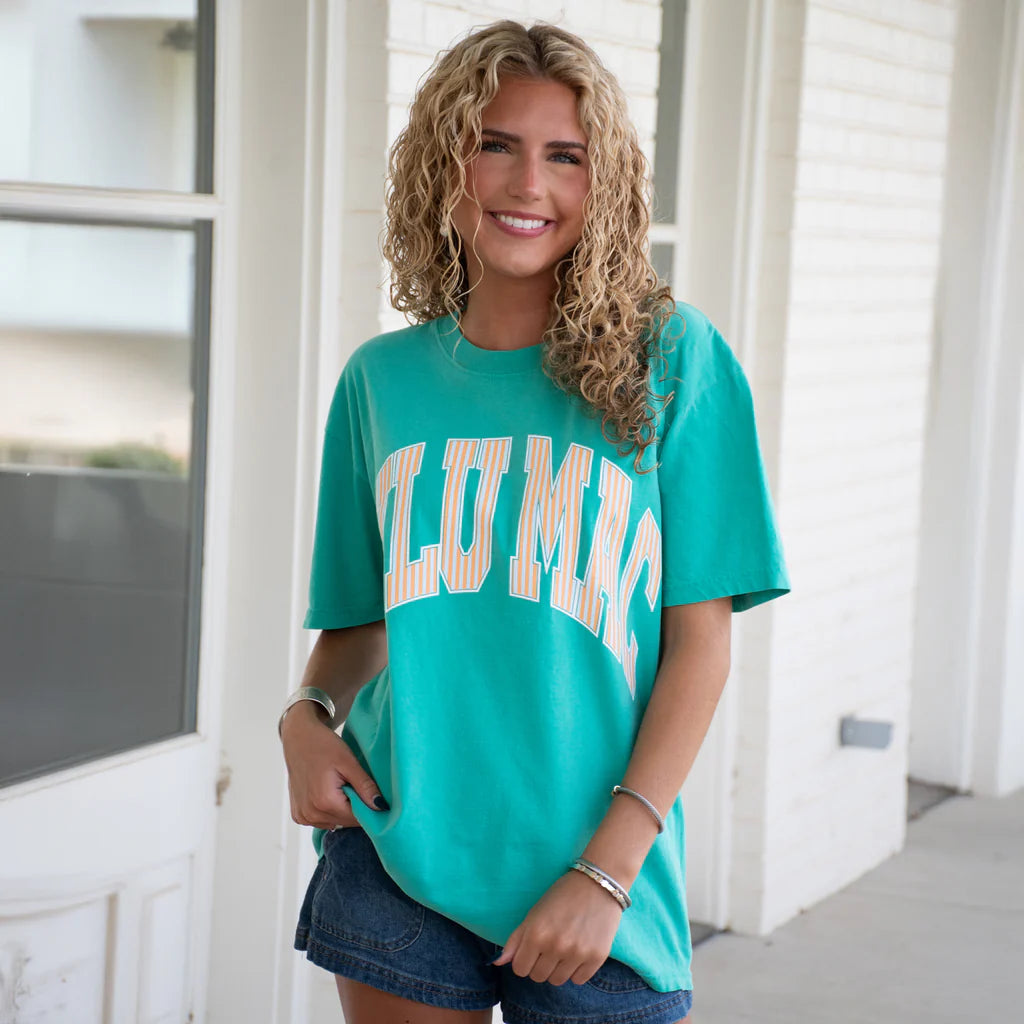 tripe Adult Cream Sickle Sky/Island Green Comfort Colors Tee