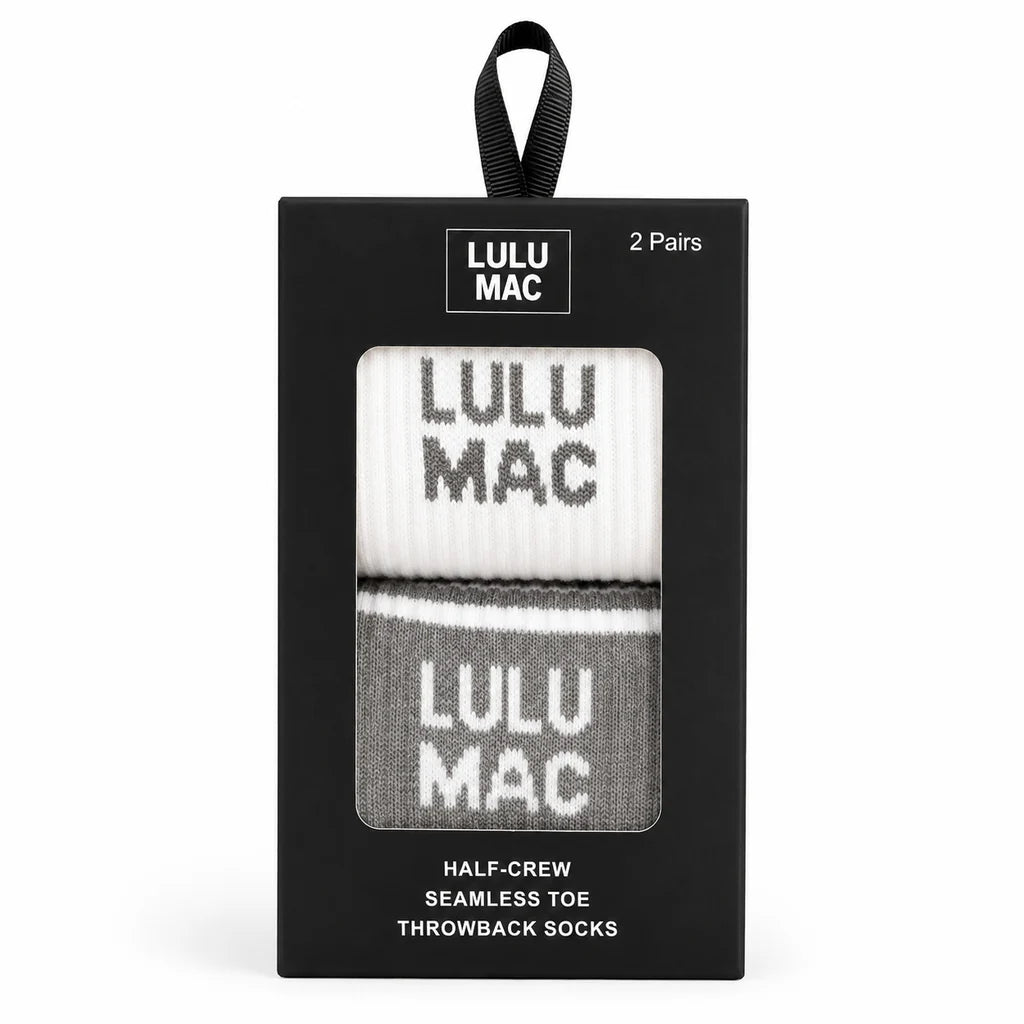 Lulu Mac Socks 2 Pair Box- GREY/